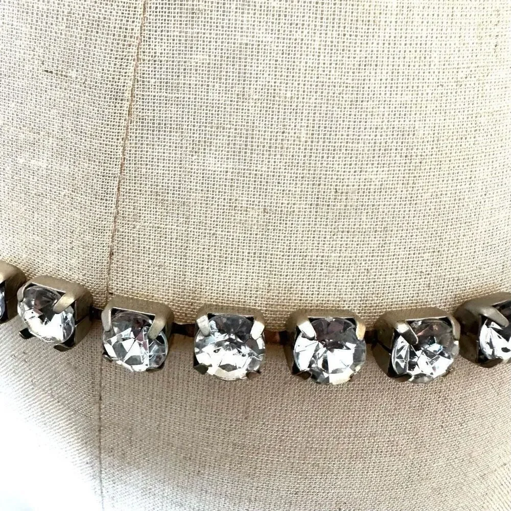 Silver tone rhinestone hip belt